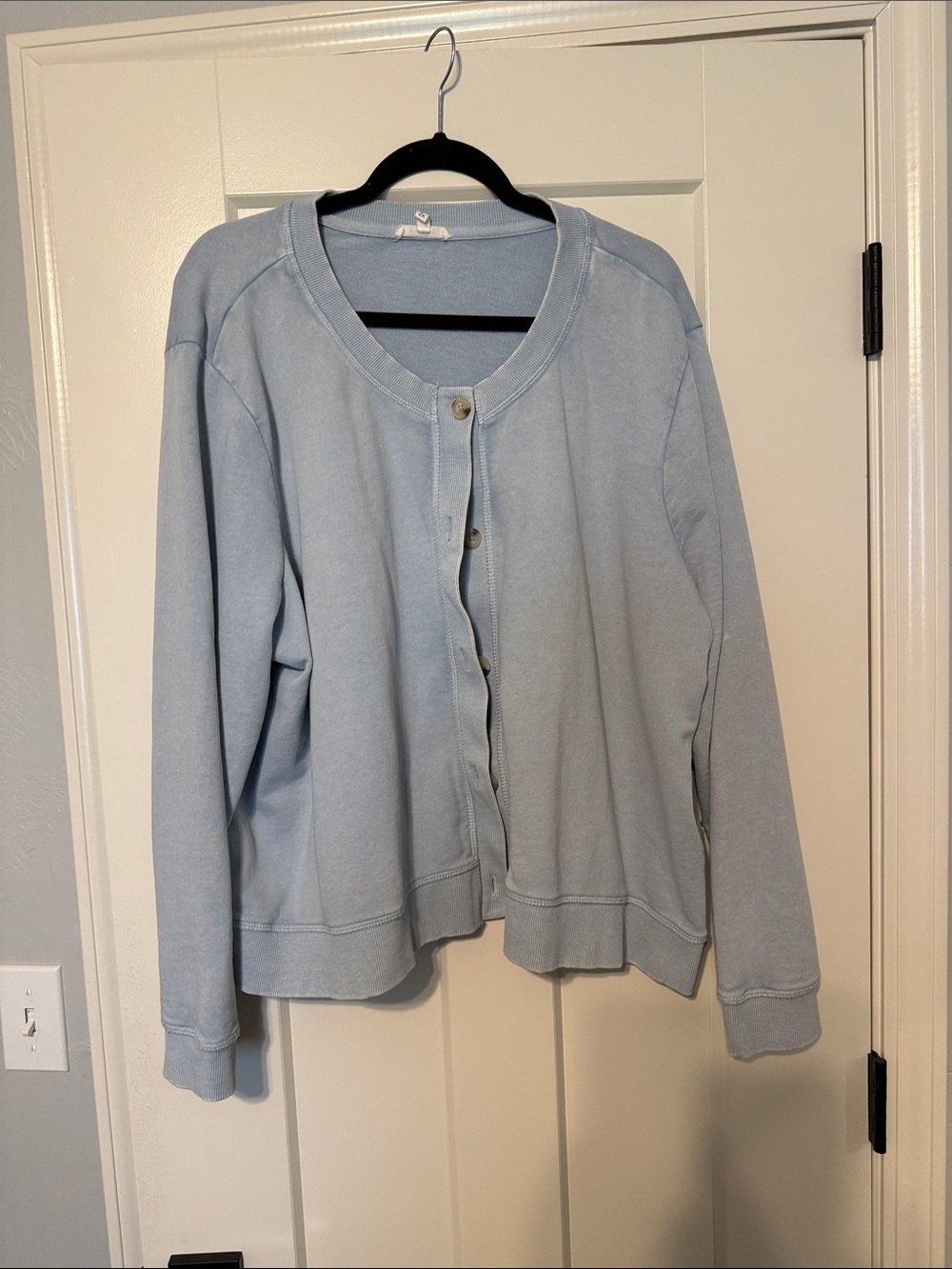 Maurices Light Blue Women's French terry cardigan.